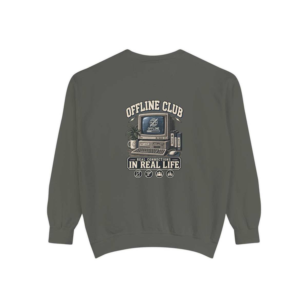 Offline Club — Garment-Dyed Crewneck — back product view