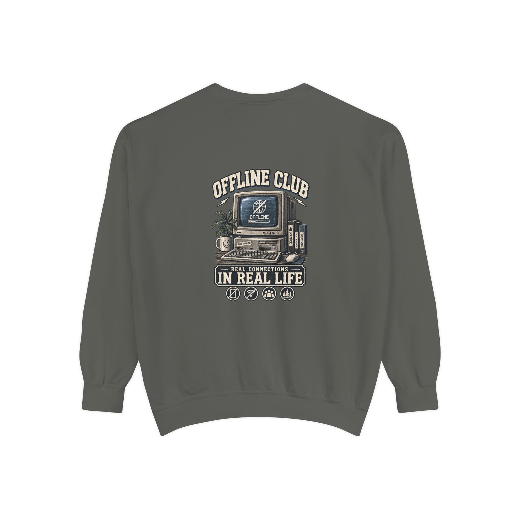 Offline Club — Garment-Dyed Crewneck — back product view