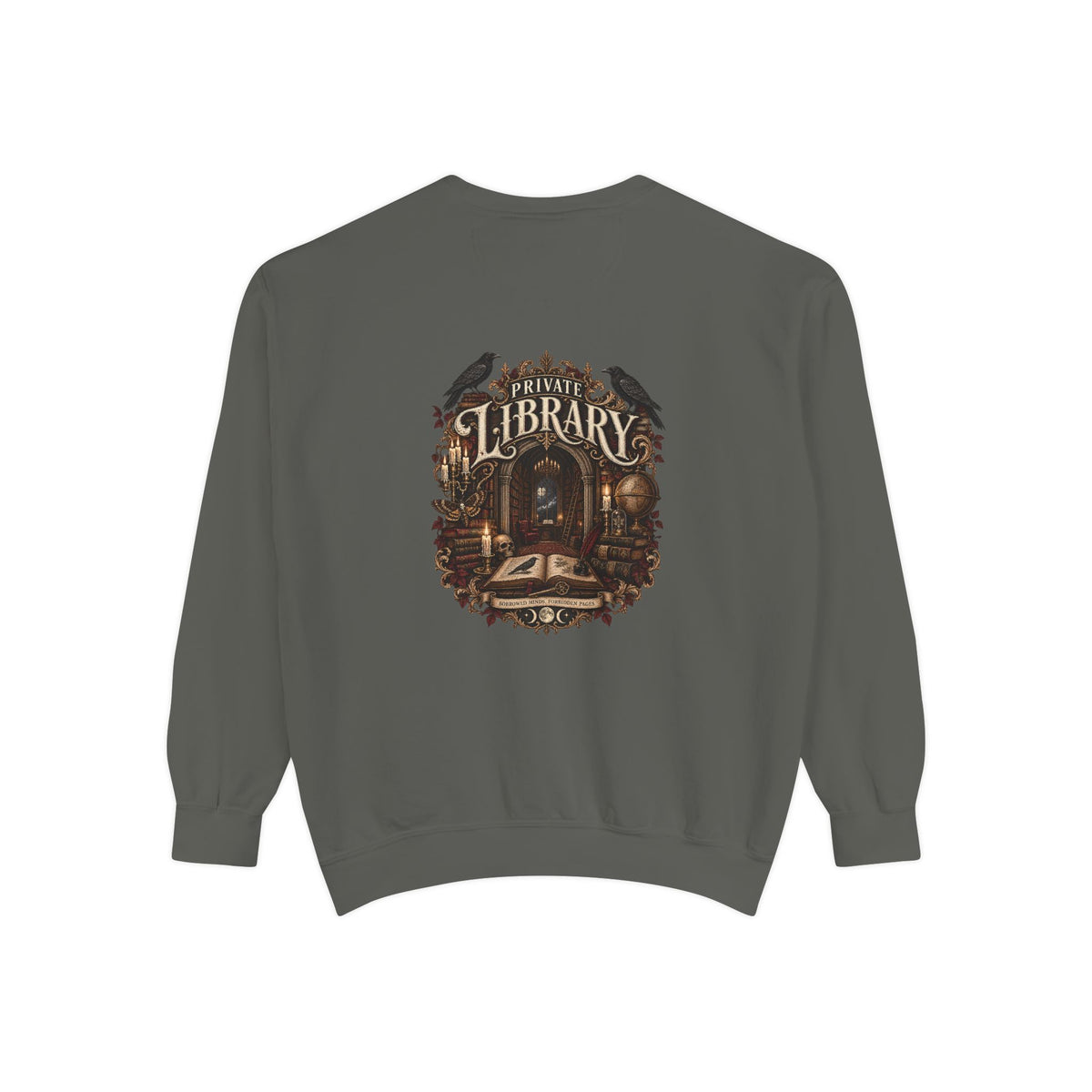 Private Library — Garment-Dyed Crewneck — back product view