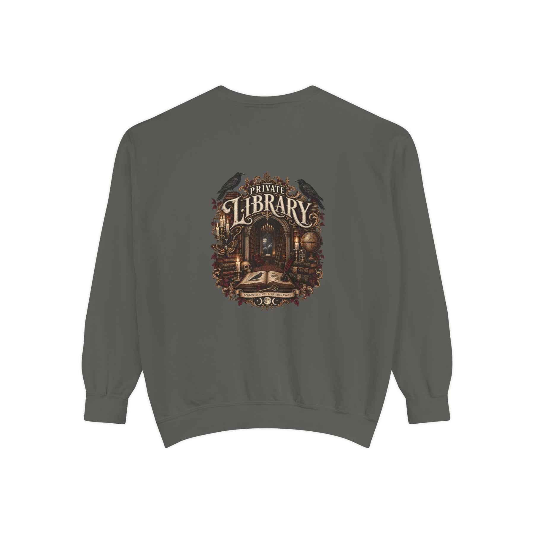 Private Library — Garment-Dyed Crewneck — back product view