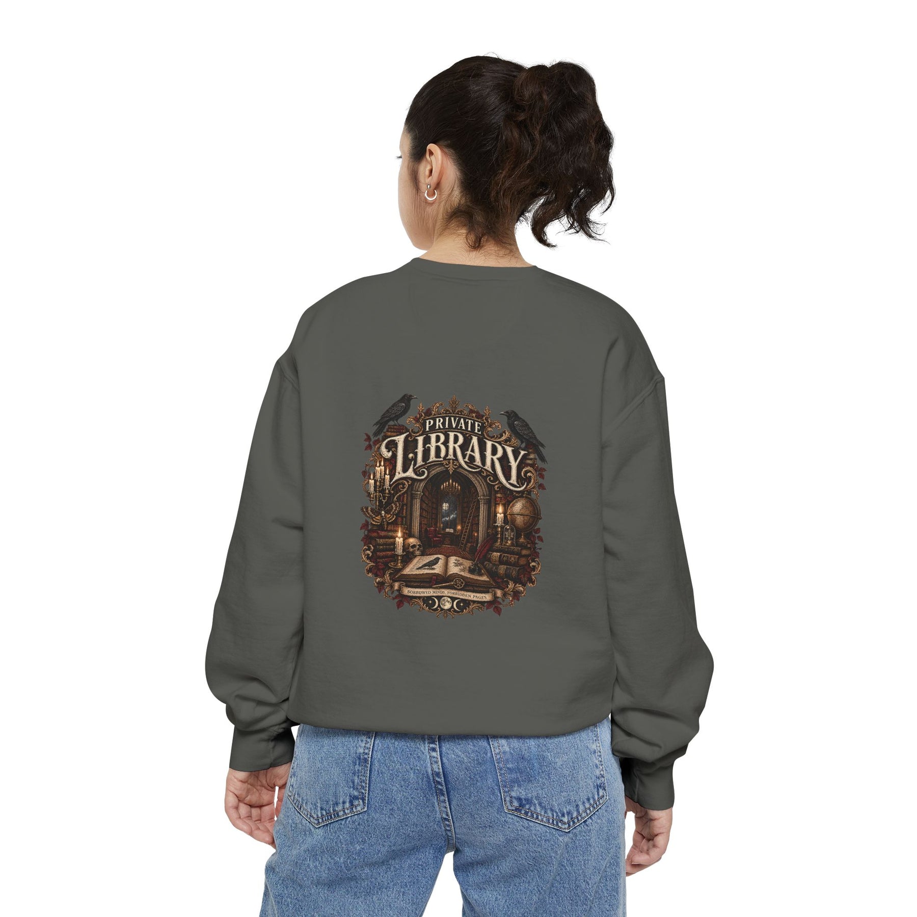 Private Library — Garment-Dyed Crewneck — alternate product view three