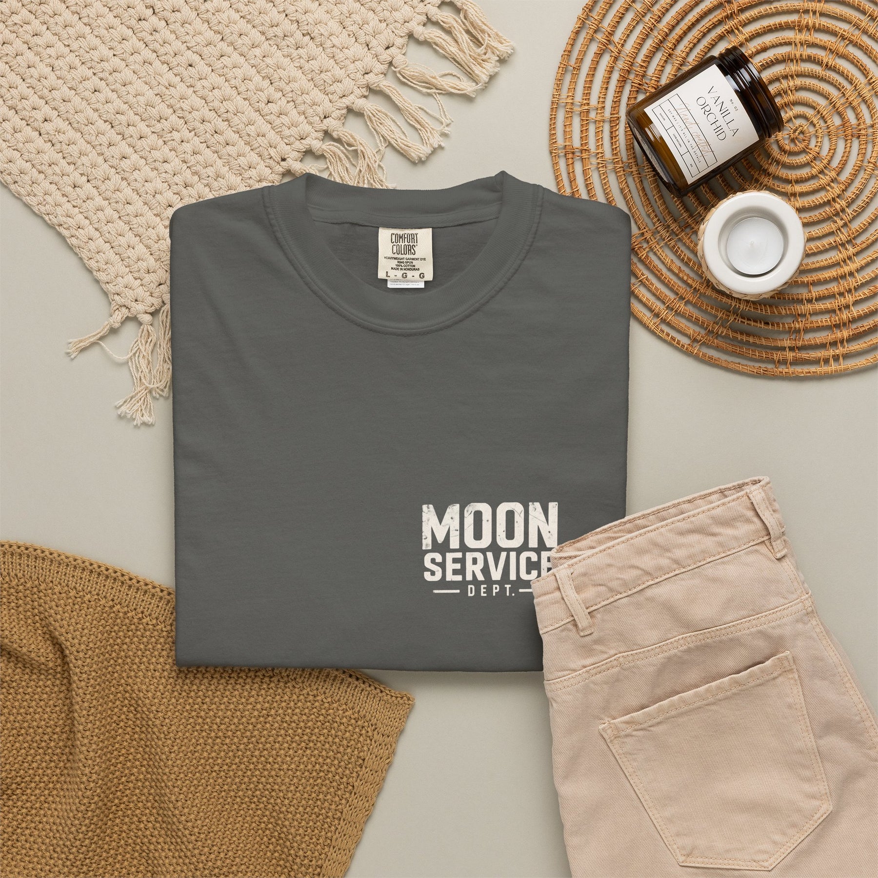 Moon Service Dept. — Garment-Dyed Tee — alternate product view three
