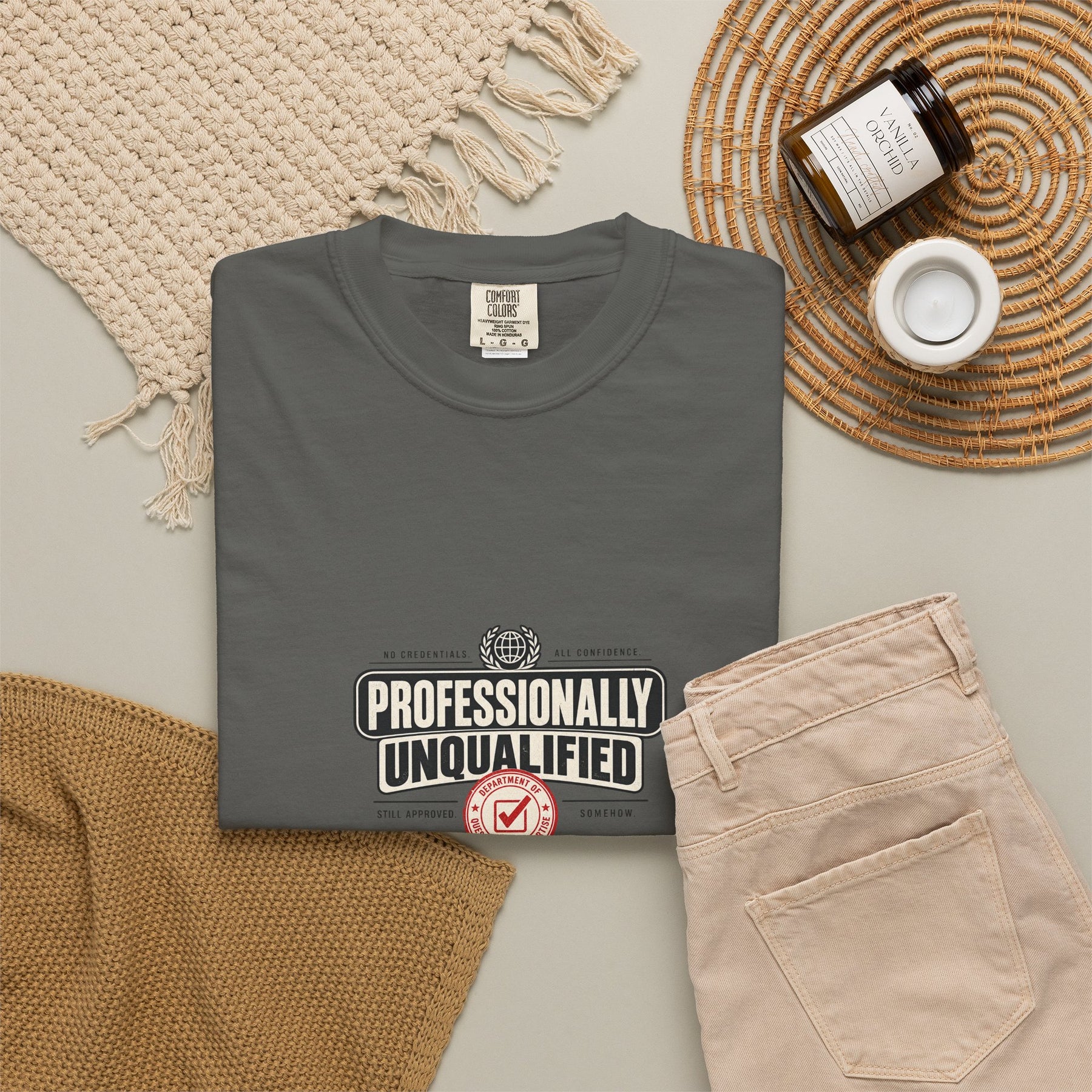 Professionally Unqualified — Garment-Dyed Tee — alternate product view three