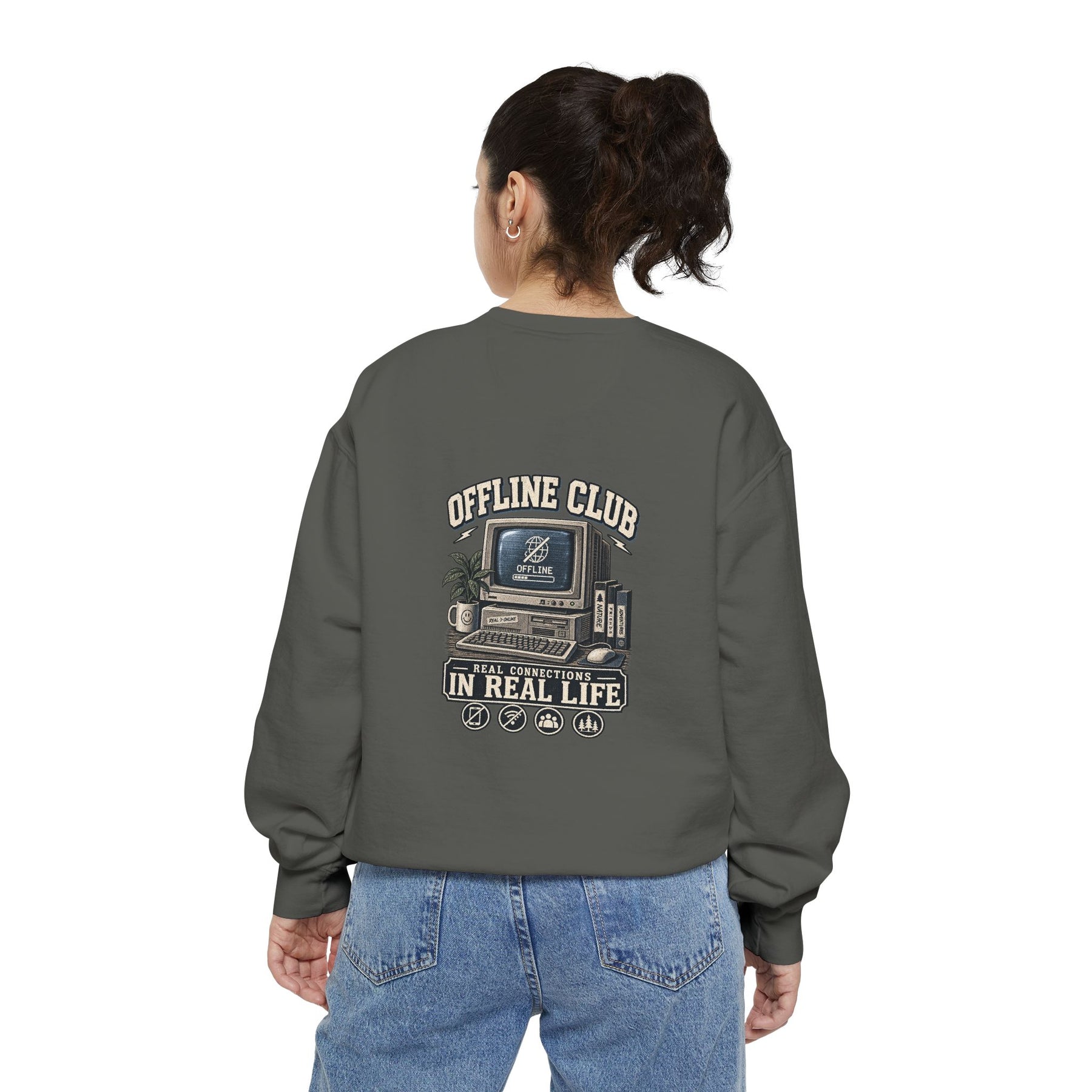 Offline Club — Garment-Dyed Crewneck — alternate product view three