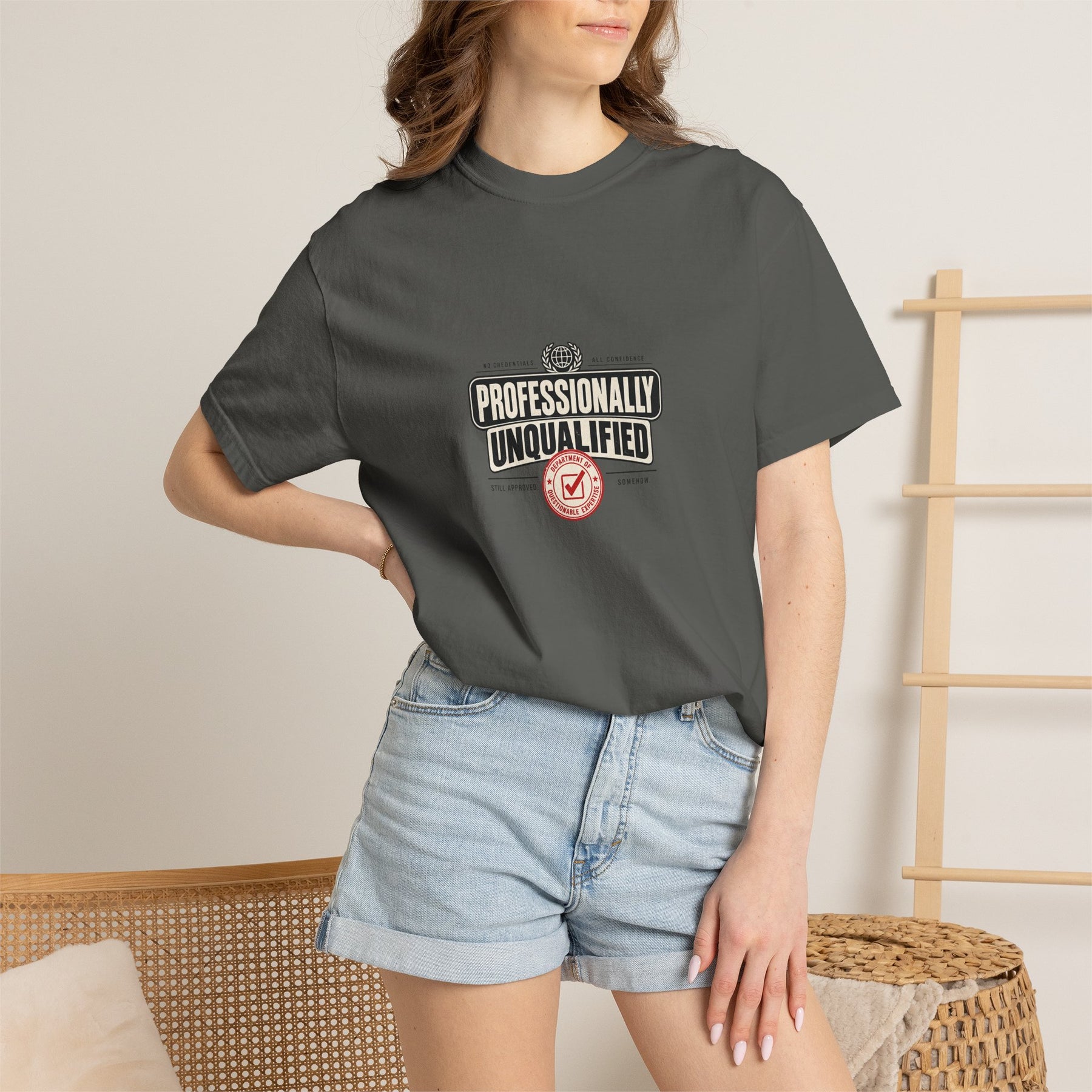 Professionally Unqualified — Garment-Dyed Tee — alternate product view one