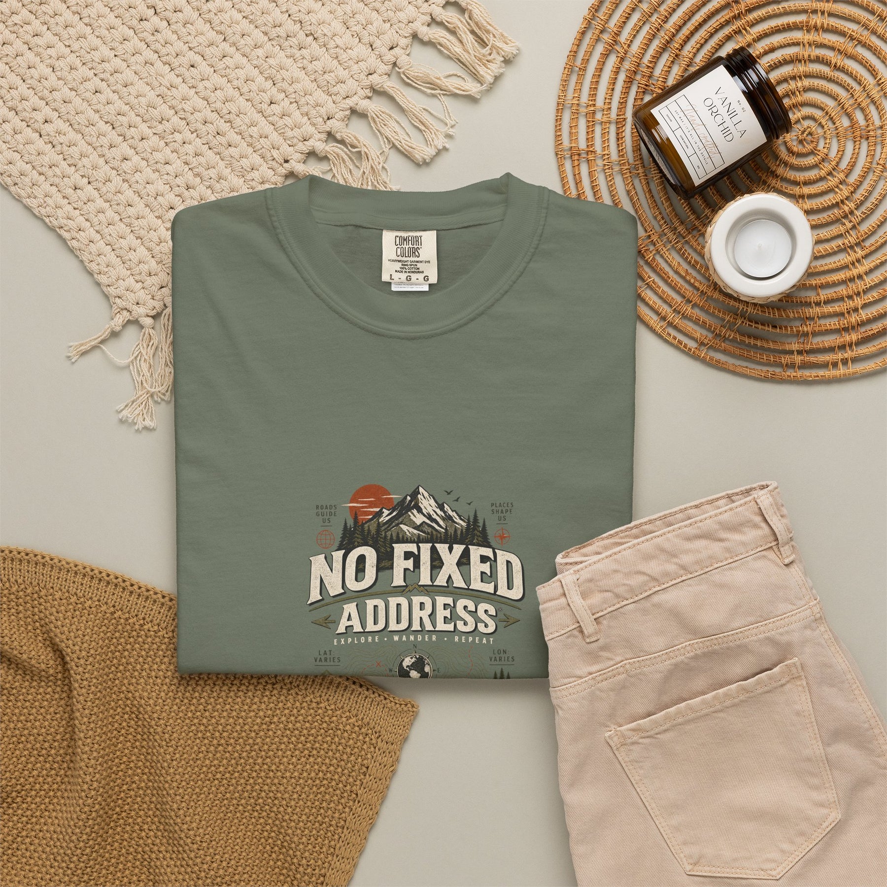 No Fixed Address — Garment-Dyed Tee — alternate product view three