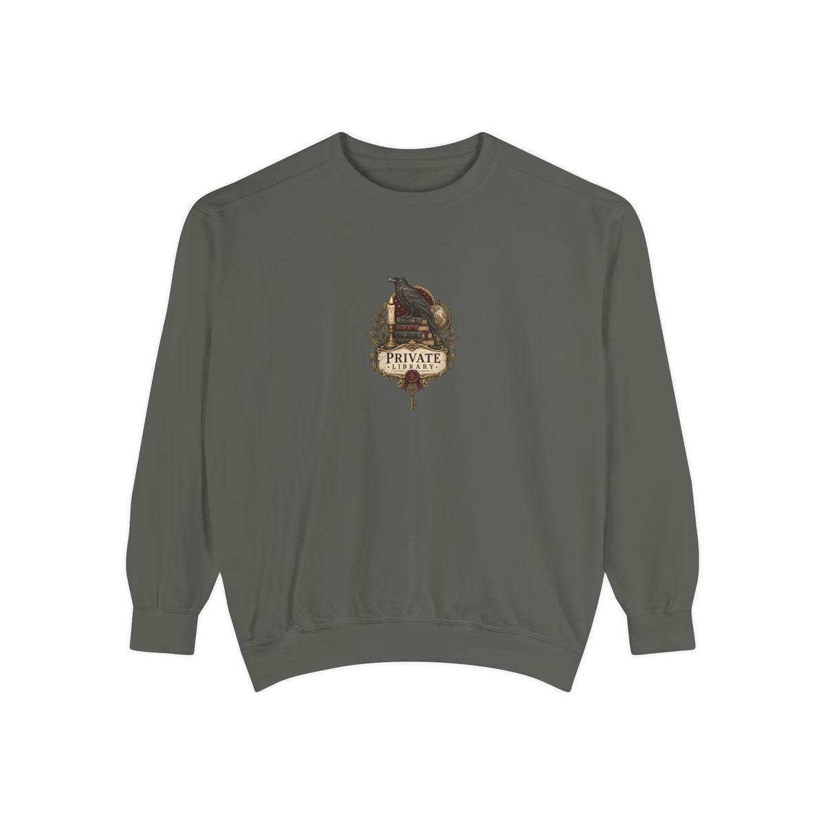 Private Library — Garment-Dyed Crewneck — front product view