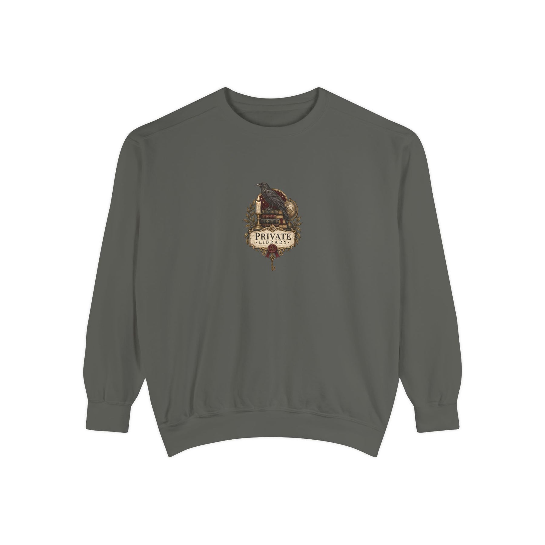Private Library — Garment-Dyed Crewneck — front product view
