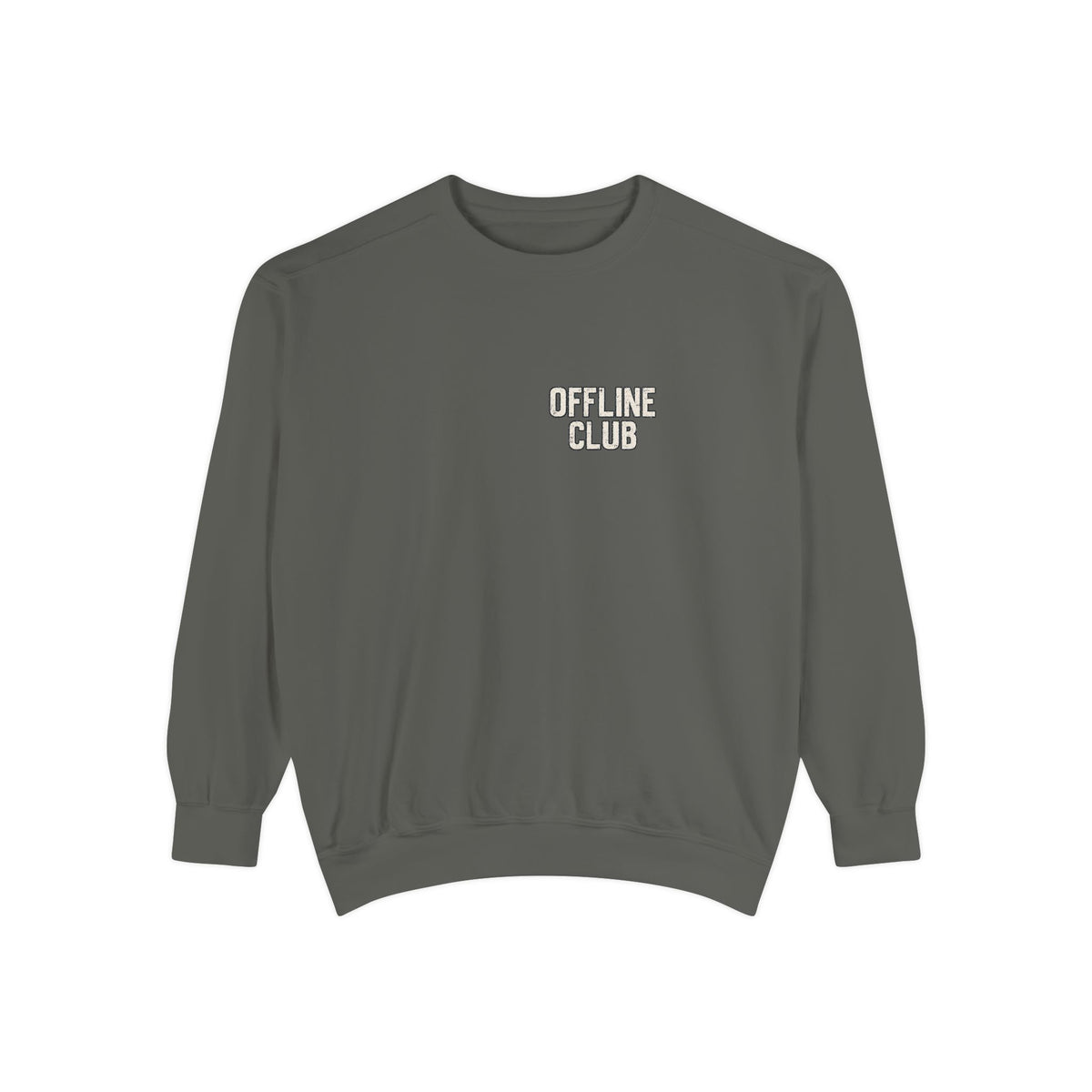 Offline Club — Garment-Dyed Crewneck — front product view