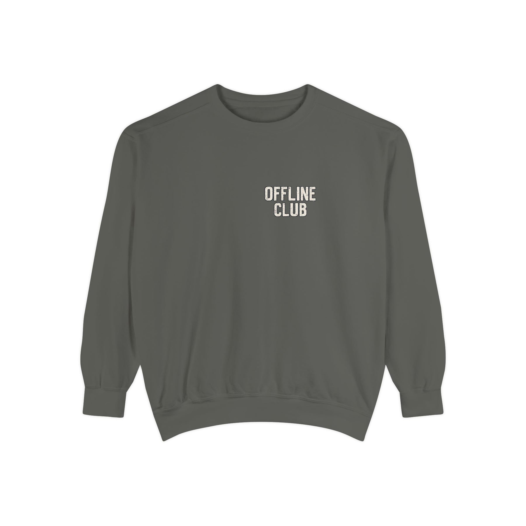 Offline Club — Garment-Dyed Crewneck — front product view