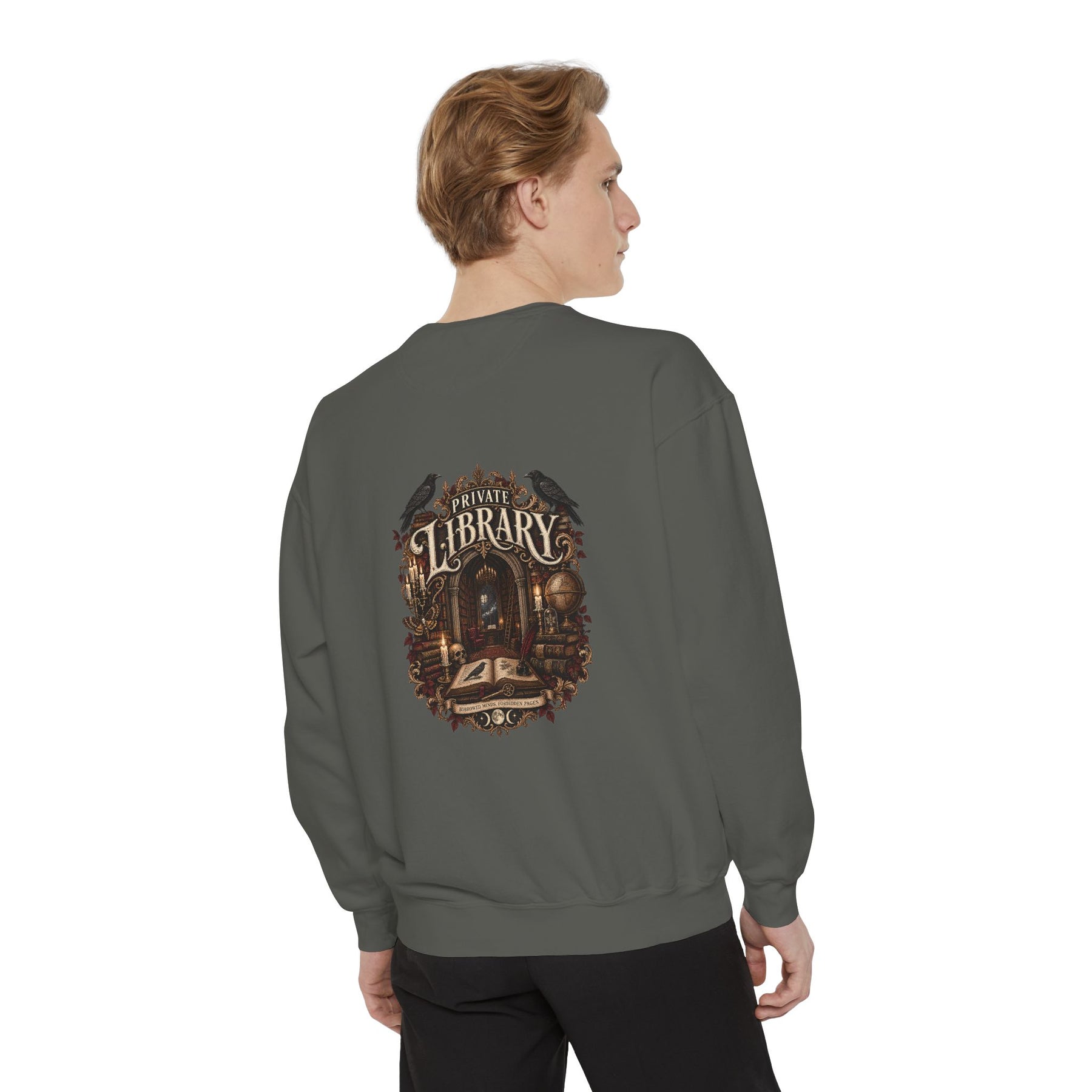 Private Library — Garment-Dyed Crewneck — alternate product view two